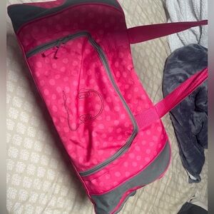Thirty one pink duffel bag embroidered